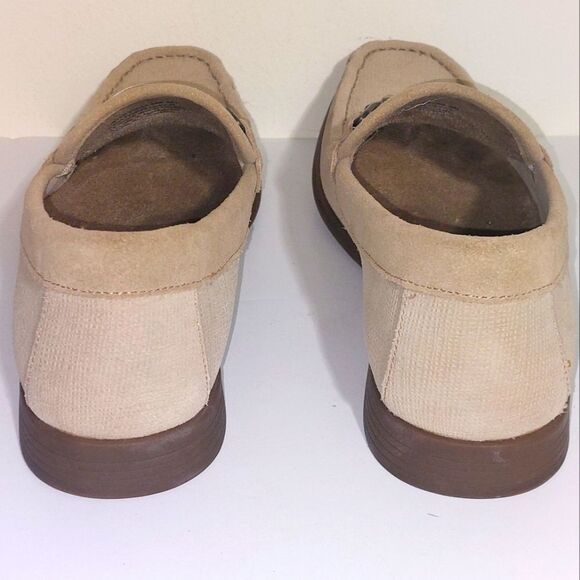 STACY ADAMS Men's Textured Leather Moc Toe Kelby Slip-on Loafers Beige Size 9M - Picture 12 of 14